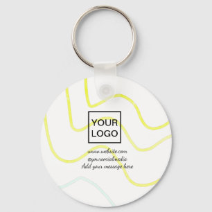 Llavero Su logo aquí blanco simple minimal líneas amarilla