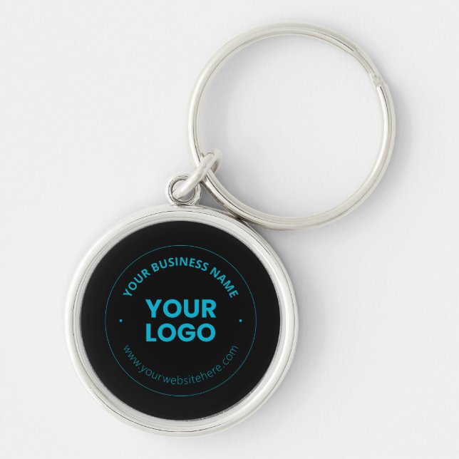 Llavero Su logotipo | Nombre comercial editable y sitio we (Frente)