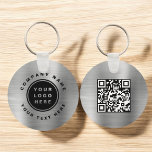 Llavero Su logotipo profesional QR Code Business Silver<br><div class="desc">Su Keychain de logotipo empresarial aquí que puede utilizarse como herramienta de marketing comercial promocional para una empresa o una empresa. Póngase en contacto con el diseñador para obtener elementos coincidentes.</div>