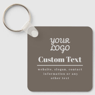 Llavero Su logotipo retro-moderno beige y gris claro