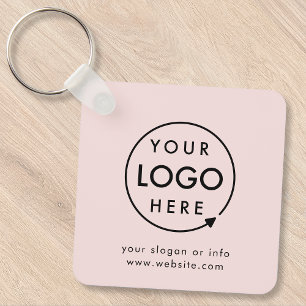 Llavero Su logotipo   Rubor Pink Business Corporate Modern
