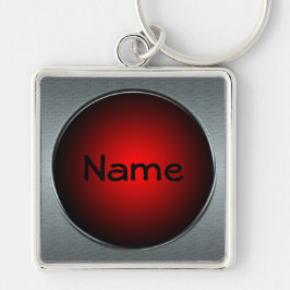 Llavero Su nombre Big Red Button Keychain