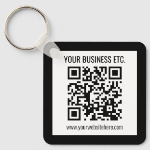 Llavero Su nombre comercial y código QR editable