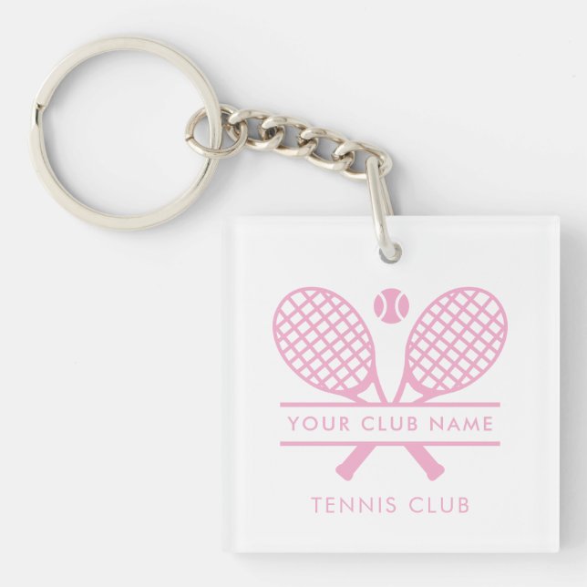 Llavero Su nombre de club de campo Equipo de tenis Cualqui (Frente)