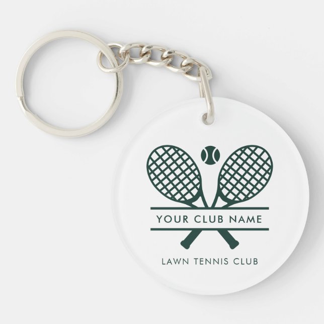 Llavero Su nombre de club de tenis Miembro Swag Green Team (Frente)