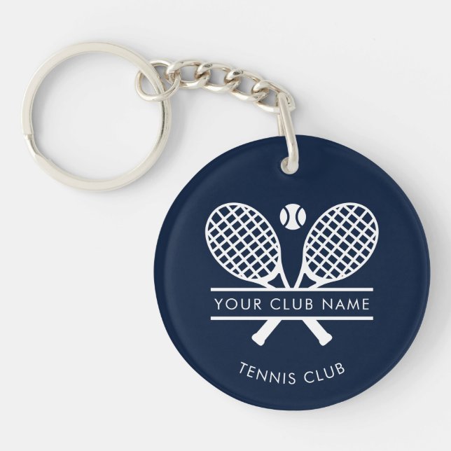 Llavero Su nombre de club Tennis Team Navy Personalizado a (Frente)