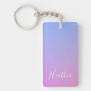 Llavero Su nombre o palabra Gradiente rosa y azul violet