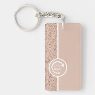 Llavero SU PROPIO LOGO CON CÓDIGO QR Beige & Terracotta