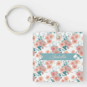 Llavero Suave Rosa Floral Personalizada de Primavera Vinta