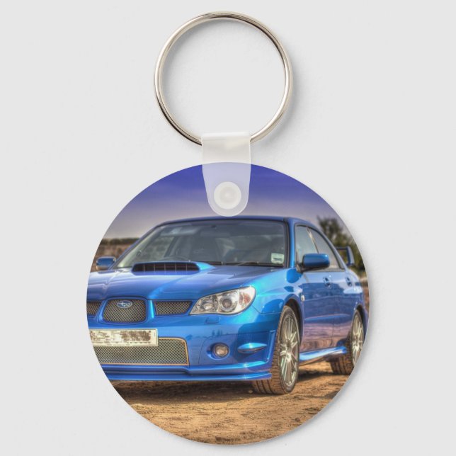 Llavero Subaru Impreza STi "Hawkeye" en azul (Anverso)