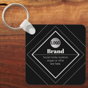 Llavero Sube tu logotipo y diseño de texto personalizable