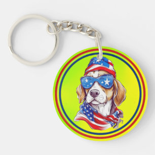 Llavero Sublimación de perro del 4 de julio-66361