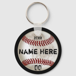 Llavero Suciedad barata Cadenas clave de béisbol personali