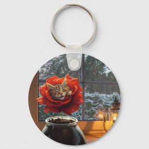 Llavero Sueño de gato rosa