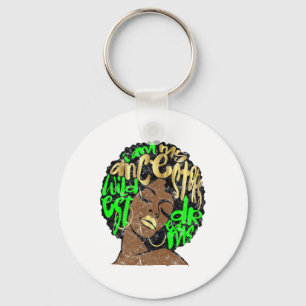 Llavero Sueño De Mis Antepasados Reina Afro Negra Vintage 