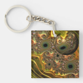Llavero Sueño Fractal de Oro Líquido