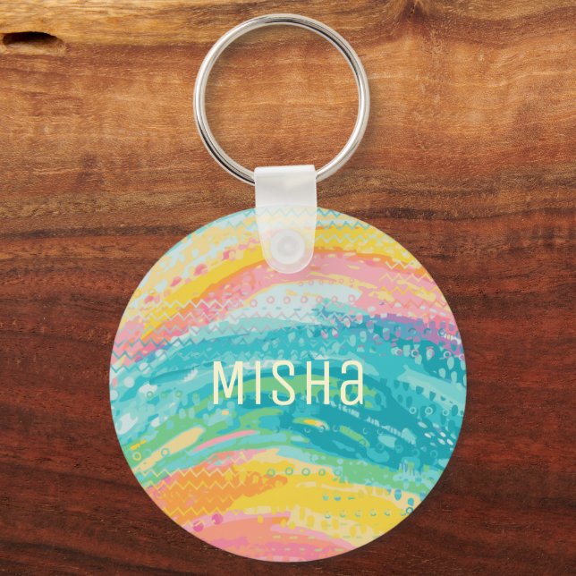 Llavero Sueños de piscina de marea tropical (Anverso)