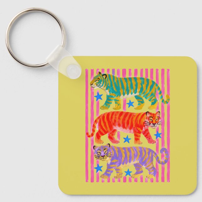 Llavero sueños de tigre arcoíris (Anverso)