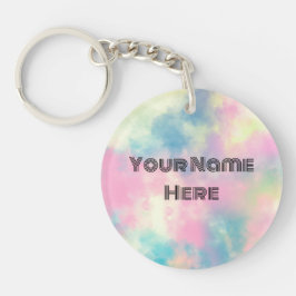 Llavero Sueños rosados Candía de algodón giratoria persona