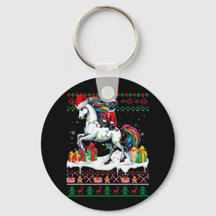 Llavero Suéter de los Navidades de Santa Great Dane Riding