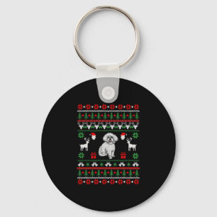Llavero Suéter de los Navidades feos de Bichon Frise