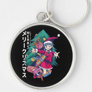 Llavero Suéter de Navidad de Anime - Chica Feliz con Sombr
