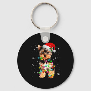 Llavero Suéter de Navidad de árbol de perros Yorkie Xmas m