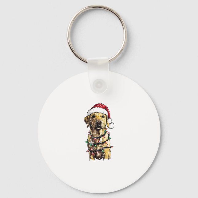 Llavero Suéter De Navidad De Perros Labrador Retriever Árb (Anverso)