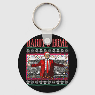 Llavero Suéter feo de Navidad divertido Daddy's Home Trump