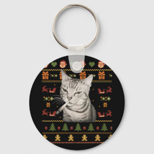 Llavero Suéteres Feos De Navidad Divertidos Para Gatos Fum