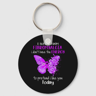 Llavero Sufrir De Fibromialgia Conciencia Mariposa Purpl
