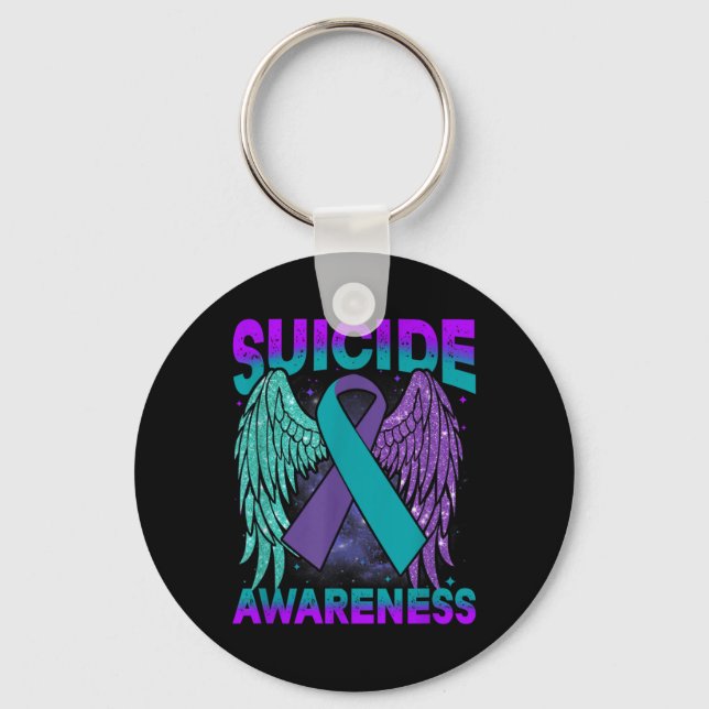 Llavero Suicide Awareness Clothing Wings Ribbon Suicide Pr (Anverso)