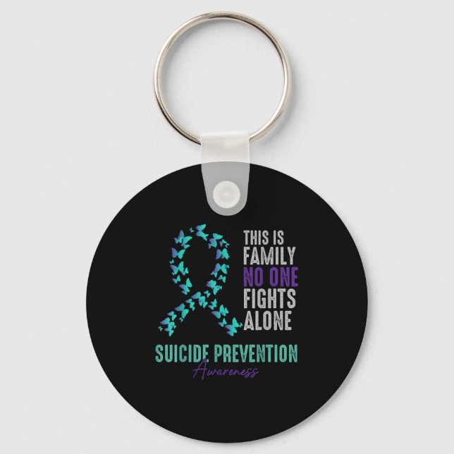 Llavero Suicide Prevention Awareness Butterfly Teal Purple (Anverso)