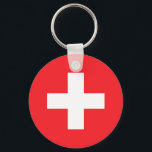 Llavero Suiza<br><div class="desc">Cadena de teclas redonda de Personalizado de bandera de Suiza</div>