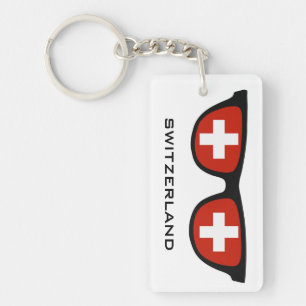 Llavero Suiza sombras personalizado de texto y cadena de c