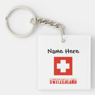 Llavero Suiza y bandera suiza personalizadas
