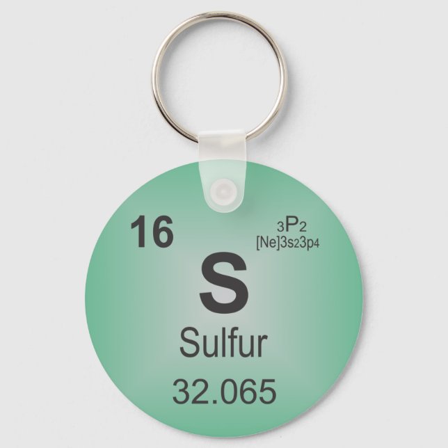 Llavero Sulfur Individual Element of the Periodic Table (Anverso)