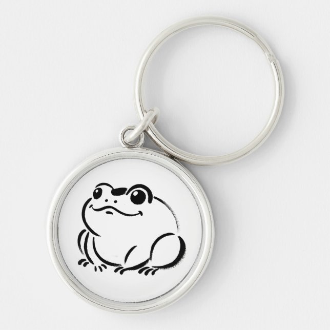 Llavero Sumi-e Ink Style Japanese Frog (Frente)