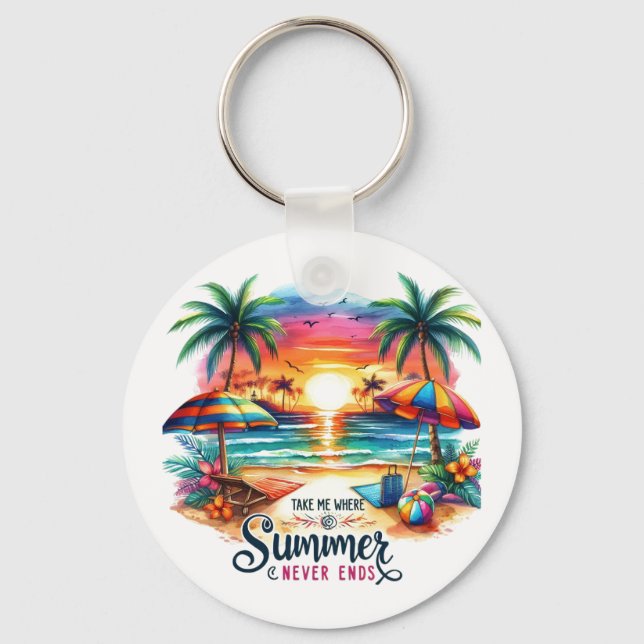 Llavero Summer Vibes Brushstroke Beach Sunset-34626 Sticke (Anverso)