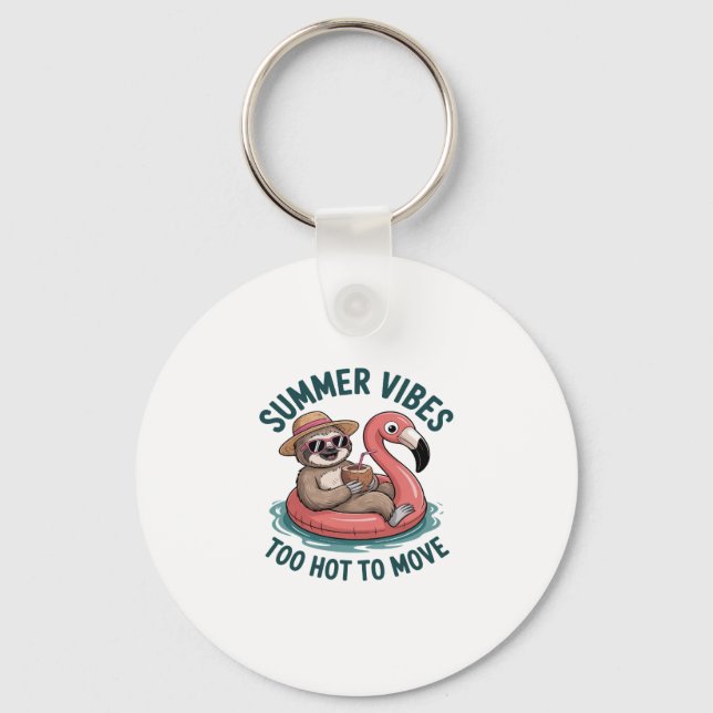 Llavero Summer Vibes Sloth Funny Lazy Float (Anverso)