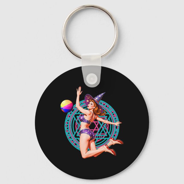 Llavero Summerween Beach Ll Pin-up Y Witch Halloween Magic (Anverso)
