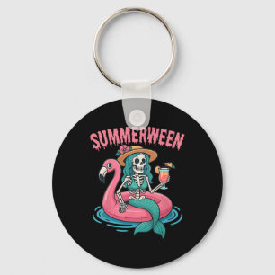 Llavero Summerween Mermaid Skeleton Beach Flamingo Hallowe