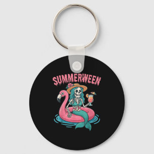 Llavero Summerween Mermaid Skeleton Beach Flamingo Hallowe