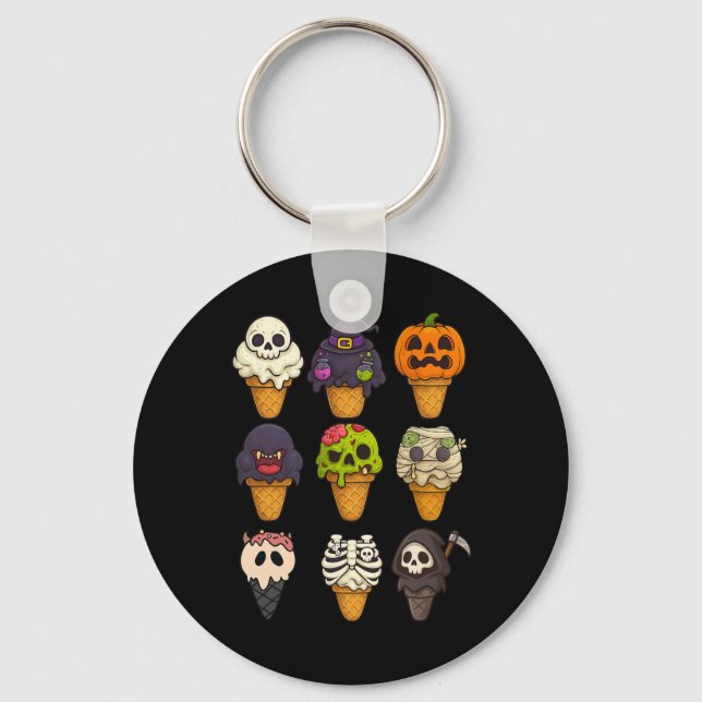 Llavero Summerween Skeleton Zombie Pumpkin Mummy Ice Cream (Anverso)