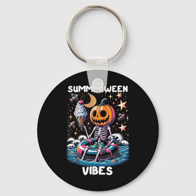 Llavero Summerween Summer Halloween Funny Skeleton Ice Cre (Anverso)