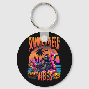Llavero Summerween Vibes Halloween Summer Vacation Skeleto
