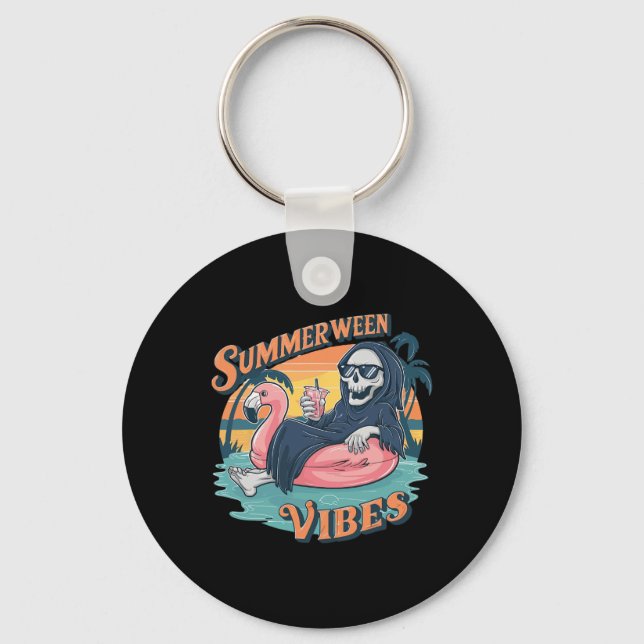 Llavero Summerween Vibes Skeleton Flamingo Float Summer Ha (Anverso)