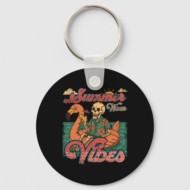 Llavero Summerween Vibes Skeleton Flamingo Float Summer Ha (Anverso)