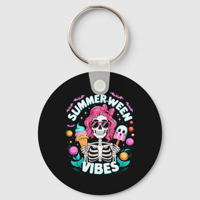 Llavero Summerween Vibes Skeleton Spooky Vacaciones Hallow (Anverso)