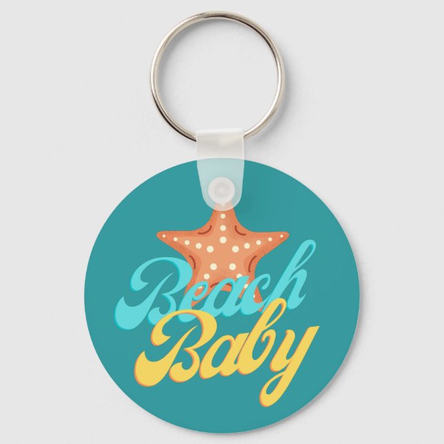 Llavero Summery Beach Baby Word Art (Anverso)
